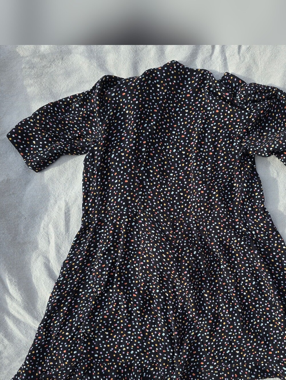 Reformation Black Dress with Pastel Polka Dot Print - Picture 5 of 7